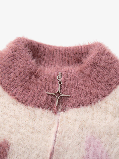 Cozy Pink Patterned Sweater for Women - Perfect for Fall and Winter Outfits 