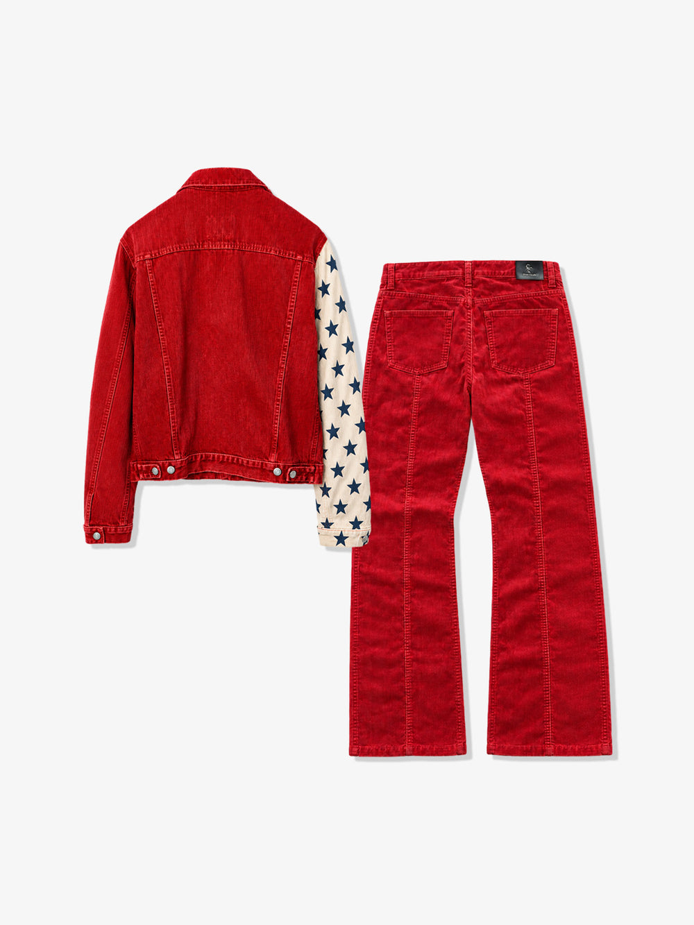 Street-style Colorblock Corduroy Casual Set