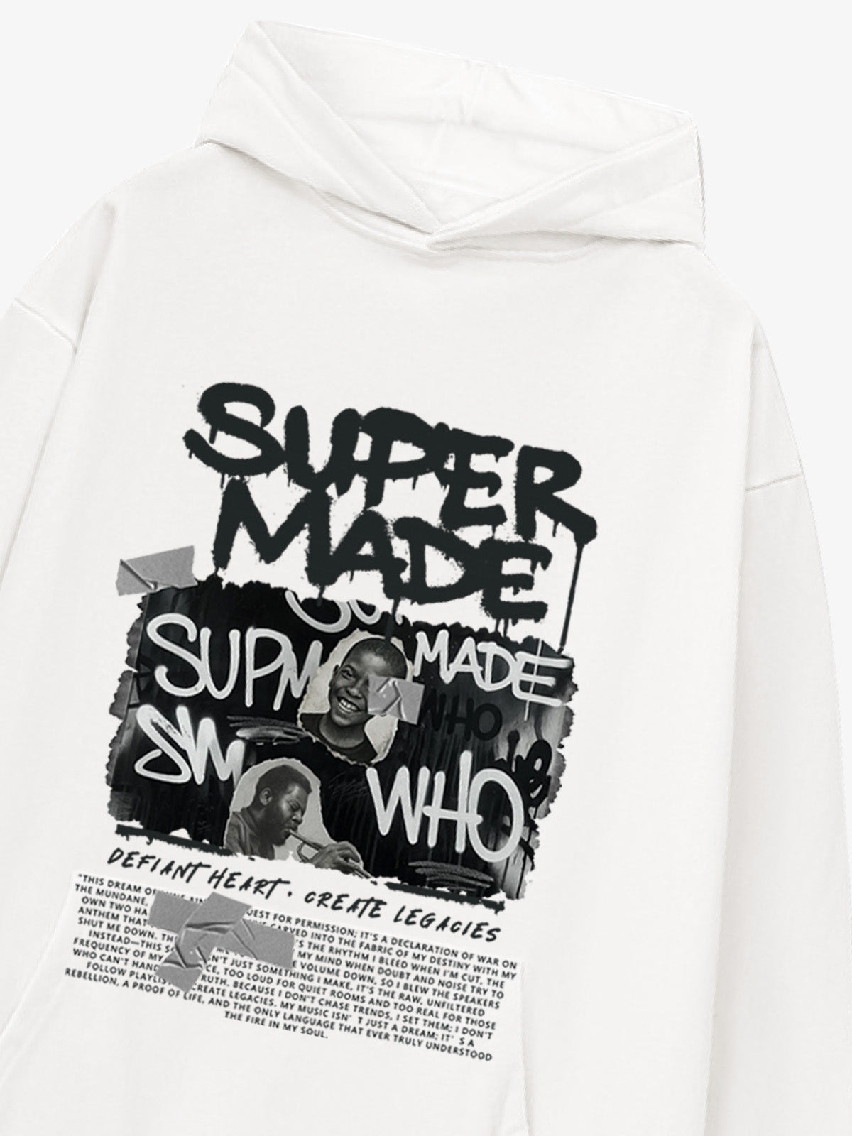 SupermadeTrendy Retro Graffiti Character Hooded Sweatshirt 