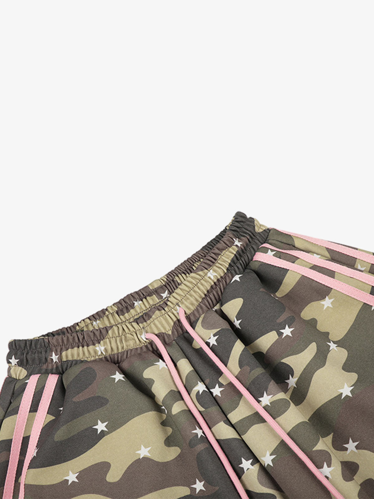 Striped Camo Color Block Wide-Leg Sweatpants