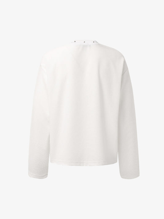 Dark Cross Print Waffle Long-Sleeve T-Shirt