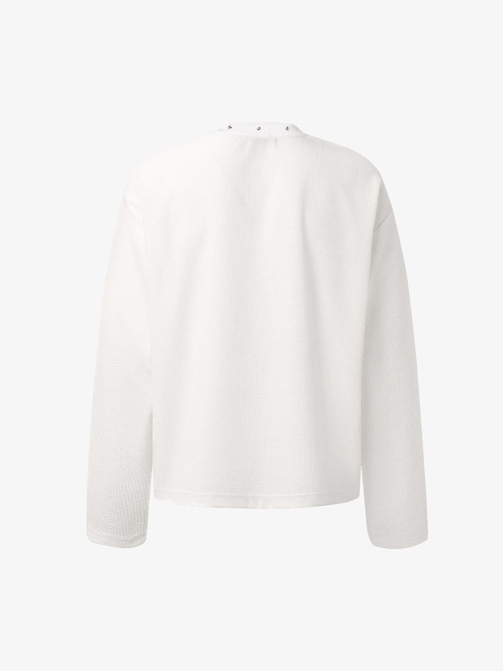 Dark Cross Print Waffle Long-Sleeve T-Shirt