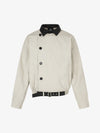 Thesupermade Distressed Asymmetrical Placket Boxy Fit Workwear Jacket