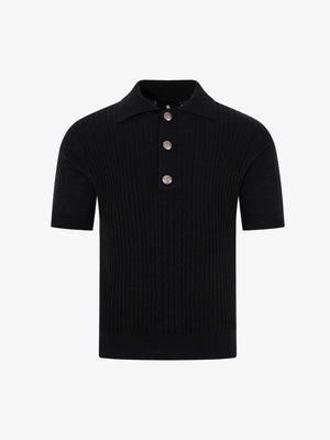 Vintage Cable Knit Polo Shirt