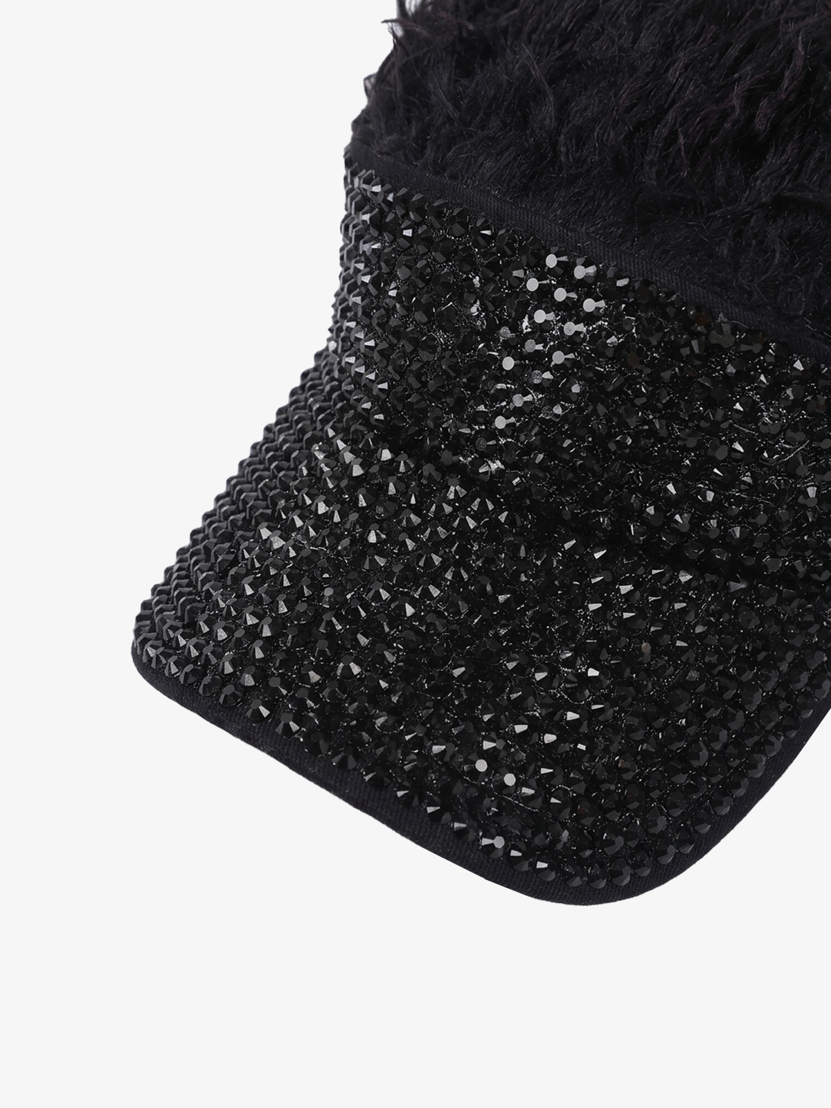 Rhinestone Faux Fur Sun Hat