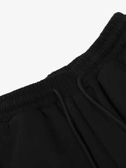Script Embroidered Piped Wide-Leg Sweatpants