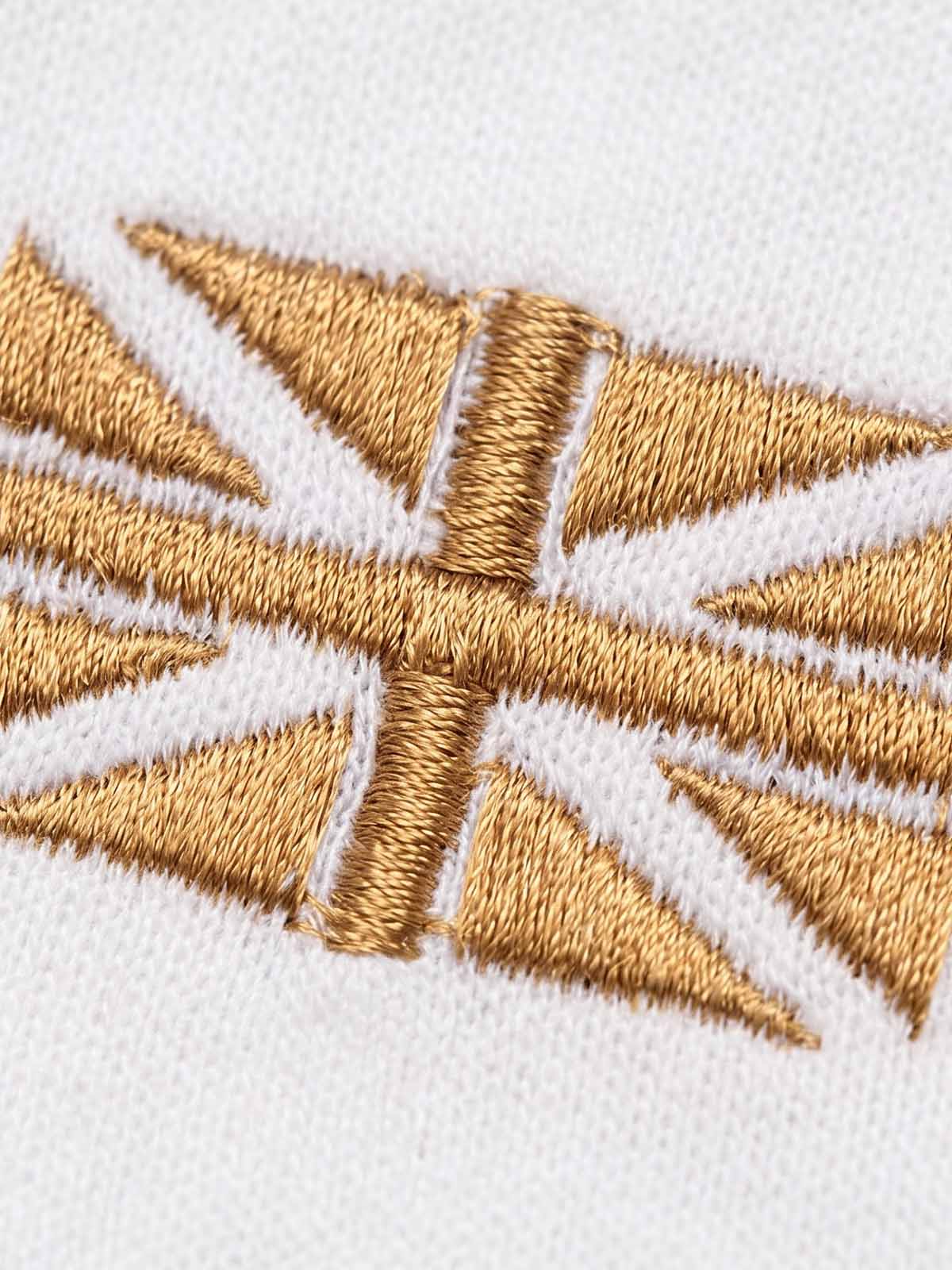 Ornamental Letter Embroidered Two-Way Zip Hoodie