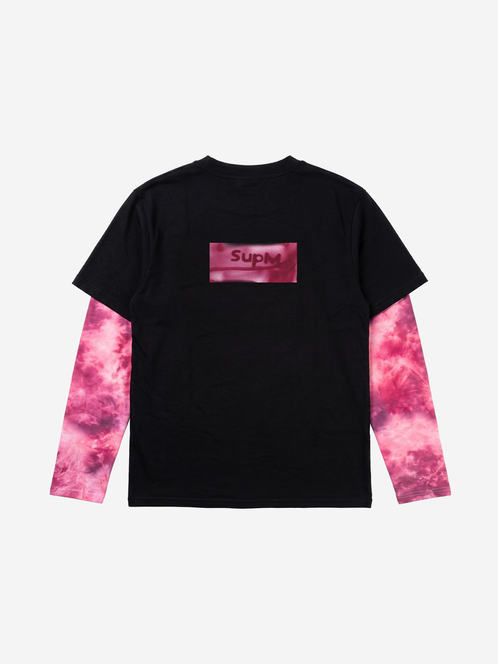 Anti-War Graphic Color Block Layered Long Sleeve Tee