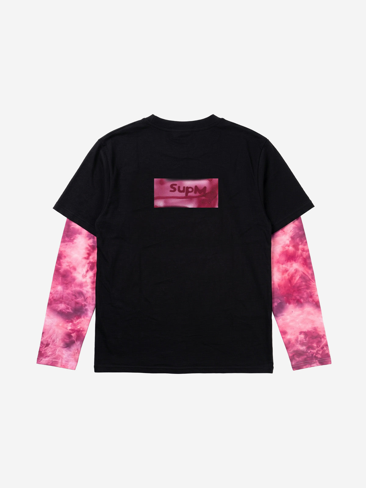 Anti-War Graphic Color Block Layered Long Sleeve Tee