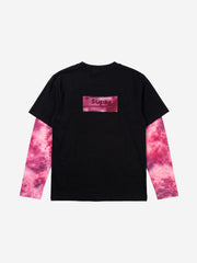 Anti-War Graphic Color Block Layered Long Sleeve Tee