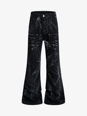 Heavy-duty Waxed Flared Jeans