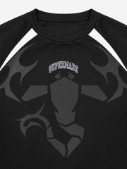 Digital Badge Color Block Sports Long Sleeve Tee