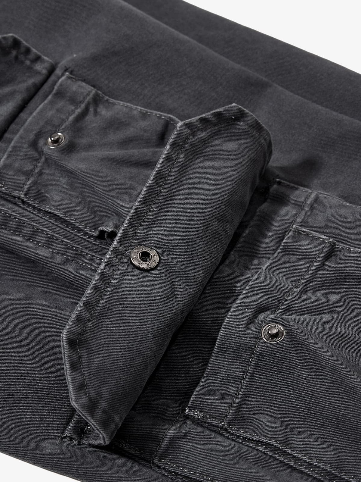 Vintage Washed Multi-Pocket Adjustable Strap Flare Cargo Pants 