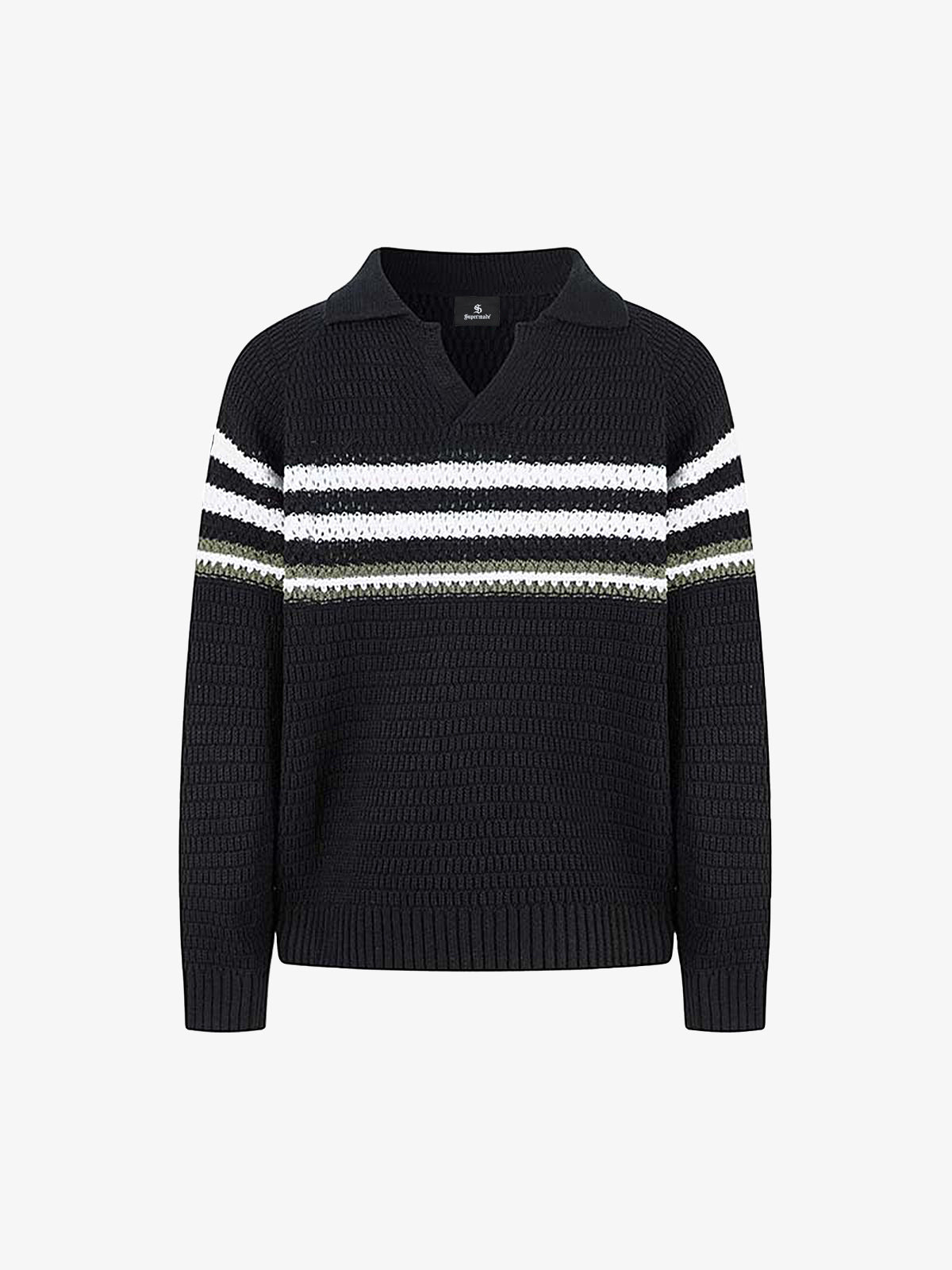 Striped Polo Sweater for Men - Stylish and Comfortable Knitwear 