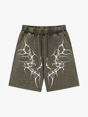 Distressed Thorn Rhinestone Shorts