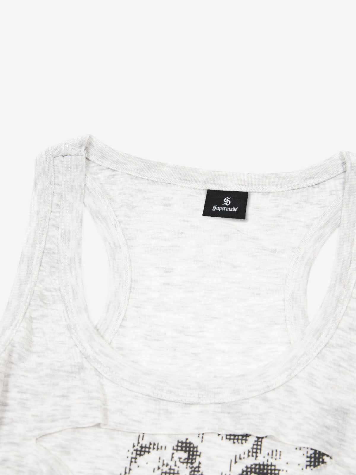 Thesupermade Pixelated Graphic Distressed Slim Tank Top