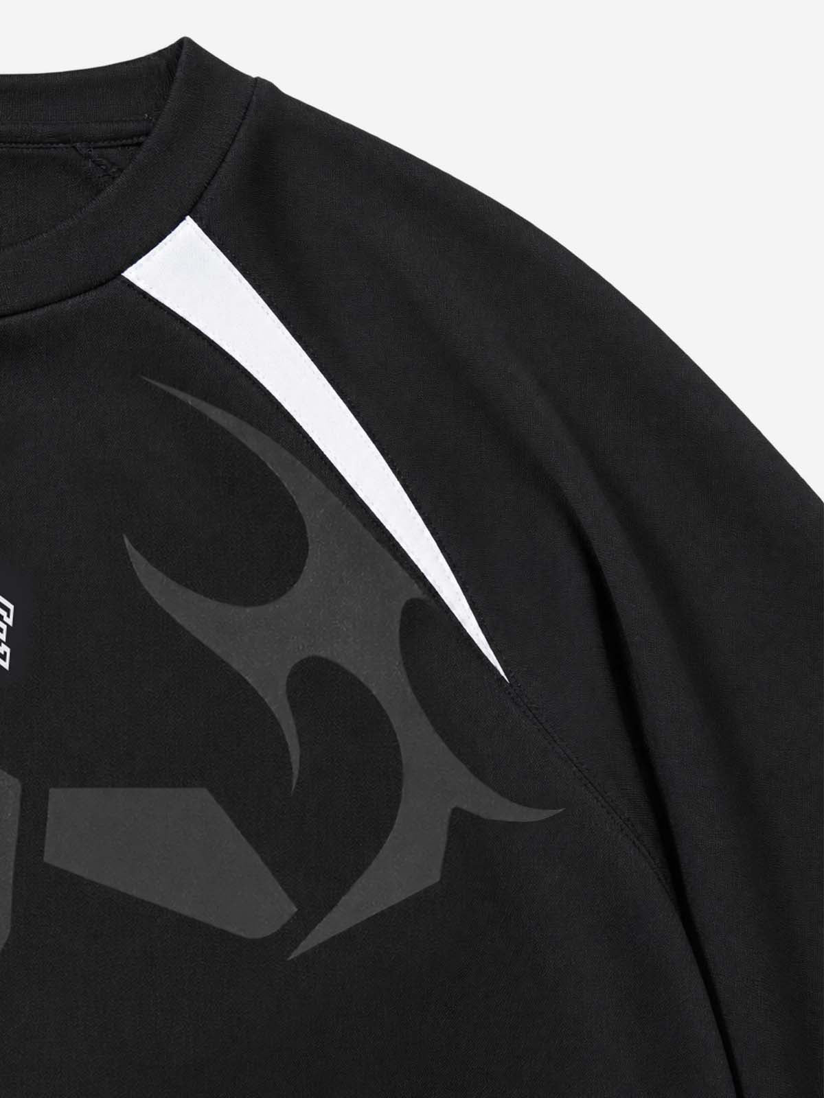 Digital Badge Color Block Sports Long Sleeve Tee
