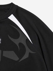 Digital Badge Color Block Sports Long Sleeve Tee