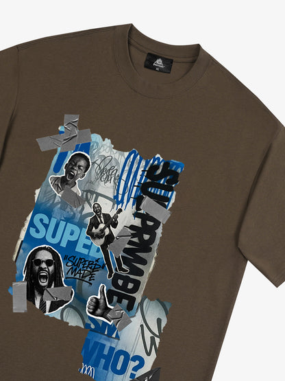 Supermade Trendy Retro Hip-Hop Character T-Shirt 