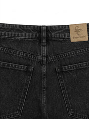 Scorpion Embroidered Pearl-Studded Distressed Straight-Leg Jeans