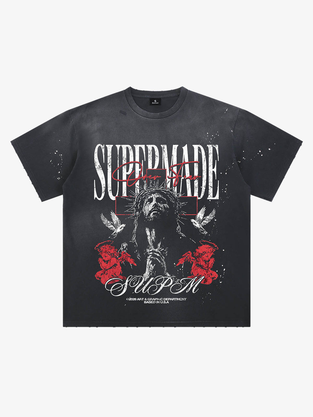 Jesus Prayer Graphic Ink Splatter Tee