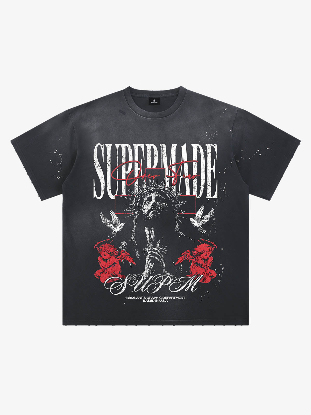 Jesus Prayer Graphic Ink Splatter Tee