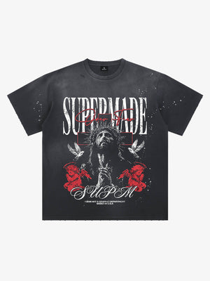 Jesus Prayer Graphic Ink Splatter Tee