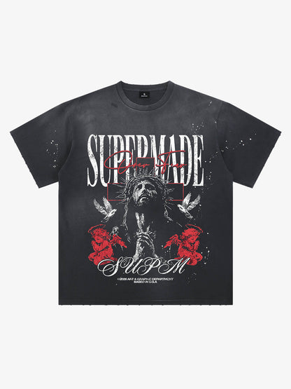 Jesus Prayer Graphic Ink Splatter Tee