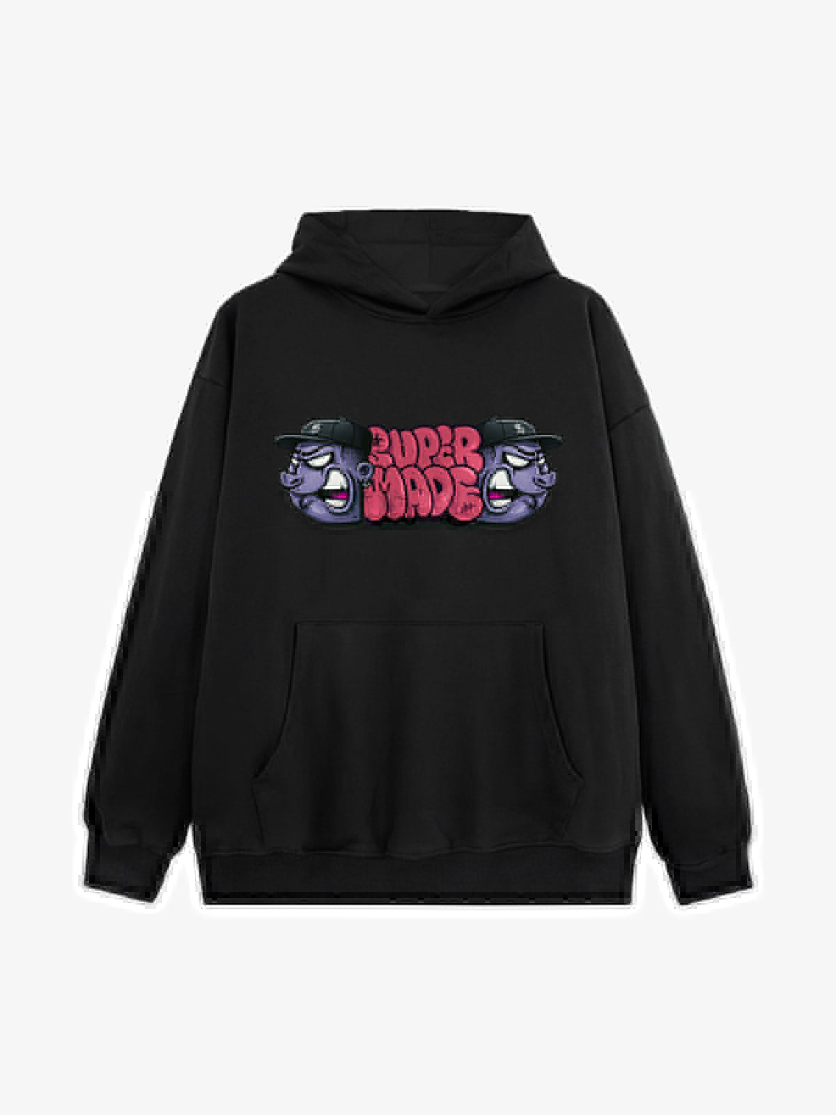 Supermade graffiti font figurine hooded sweatshirt 