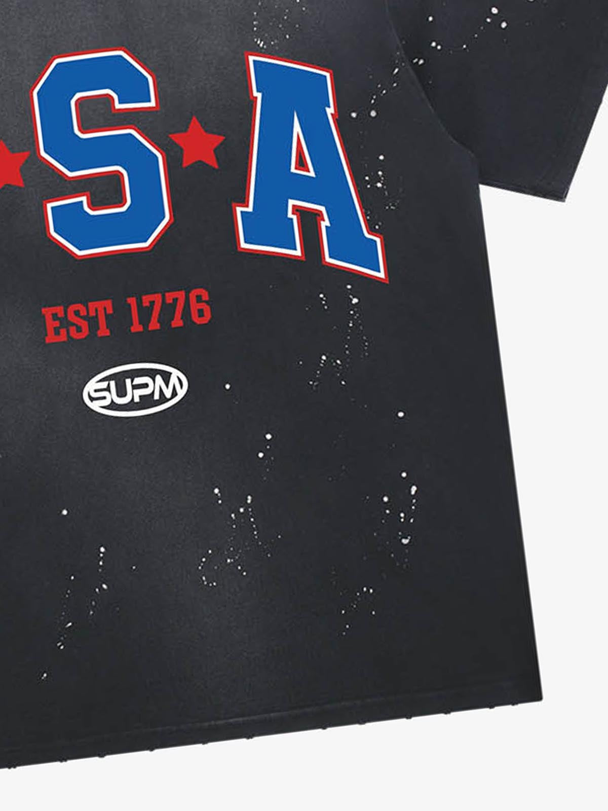 USA Graphic Splatter Washed T-Shirt 