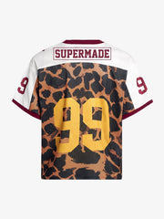 99 Number Leopard Print V-neck Jersey