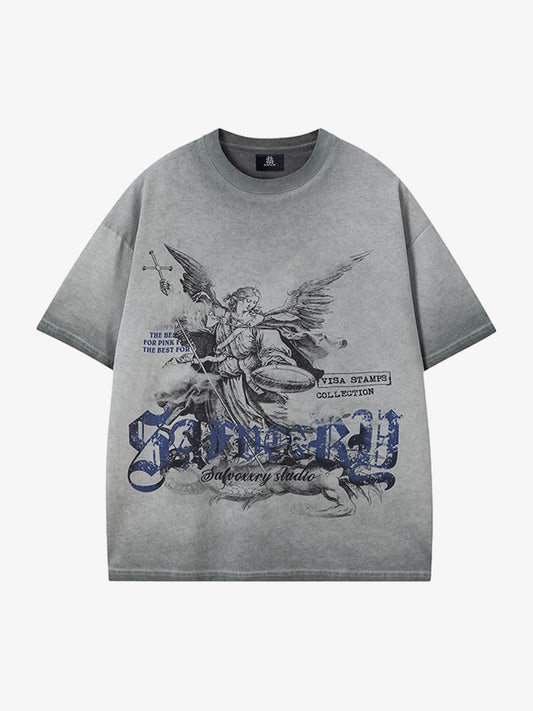 Angelic Graphic T-Shirt for Men - Perfect for Casual Wear and Summer Outings 