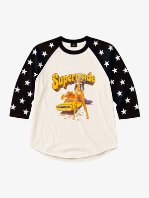 Race Girl Graphic Color Block 3/4 Sleeve Tee