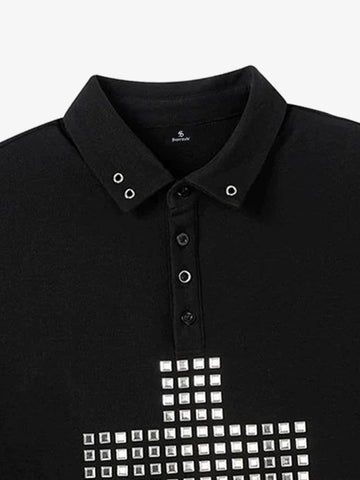 Studded Cross Polo Shirt