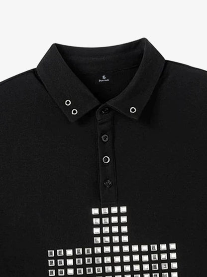 Studded Cross Polo Shirt