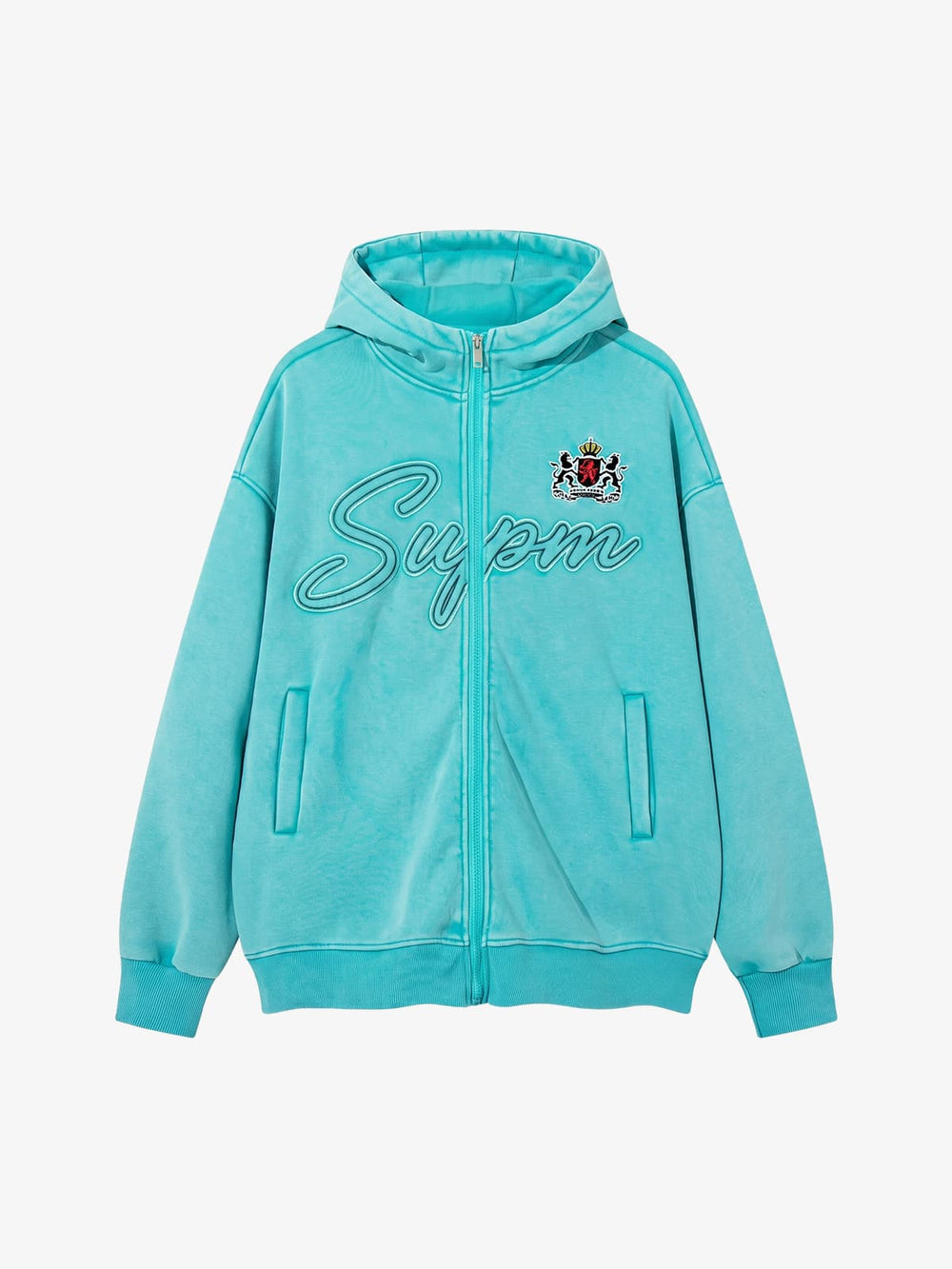 Letter Appliqué Fleece Hoodie