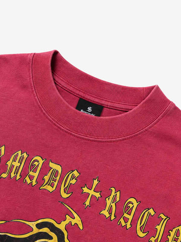 Racing Skull Girl Graphic Boxy Long Sleeve Tee