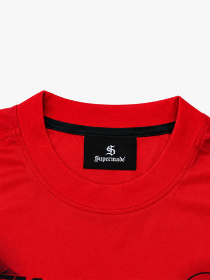 Skull Graphic Layered Racing Logo Long Sleeve Tee