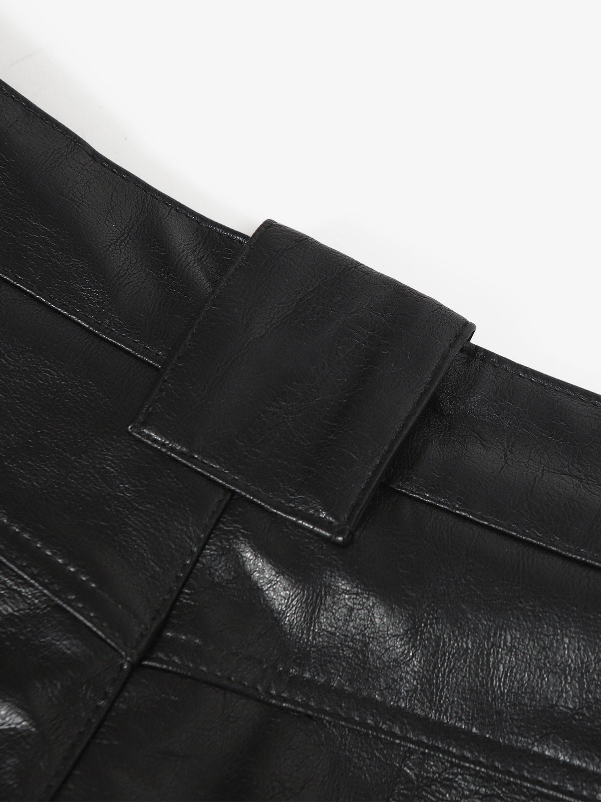 Vintage Pleated PU Leather Barrel Pants 
