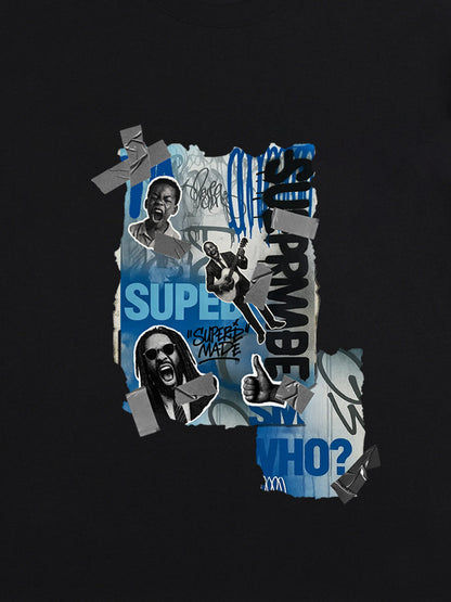 Supermade Trendy Retro Hip-Hop Character T-Shirt 