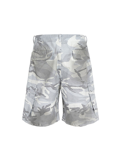 Drawstring Camouflage Cargo Shorts 