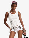Punk Metal Grommet Ribbed Vest