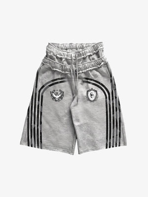 West Coast Letter Graphic Double-Waist Shorts