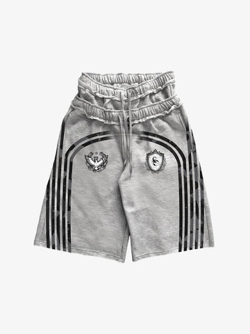 West Coast Letter Graphic Double-Waist Shorts
