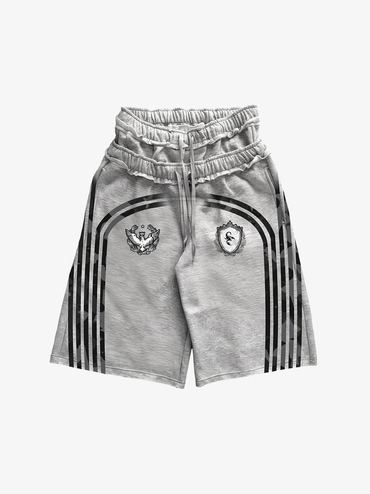 West Coast Letter Graphic Double-Waist Shorts