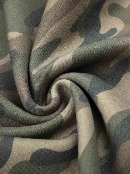 Camo Double Waist Baggy Barrel Sweatpants