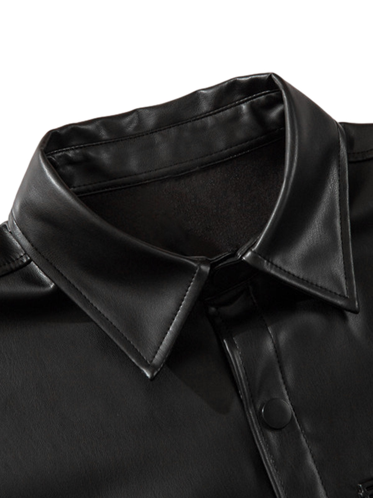 Cleanfit Short-Sleeve PU Leather Shirt 