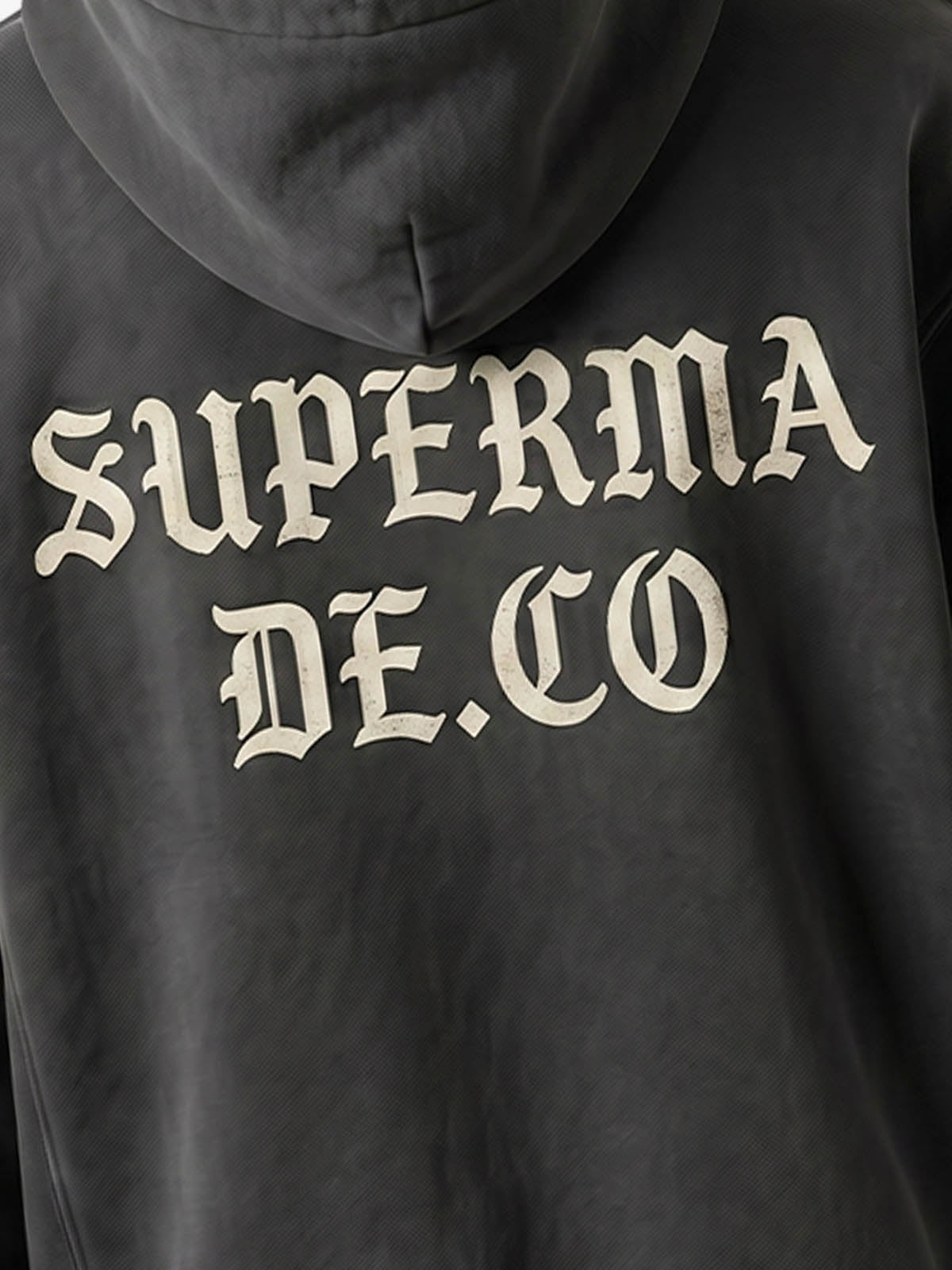 Fleece Cotton Blend Hoodie with Lip Print Embroidery