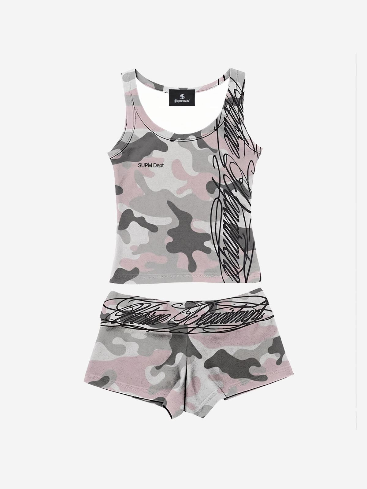 Y2K Camo Graffiti Tank Set 