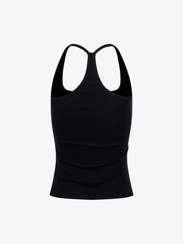 Union Jack Graphic Racerback Tank Top – Studded Cotton Blend Tank